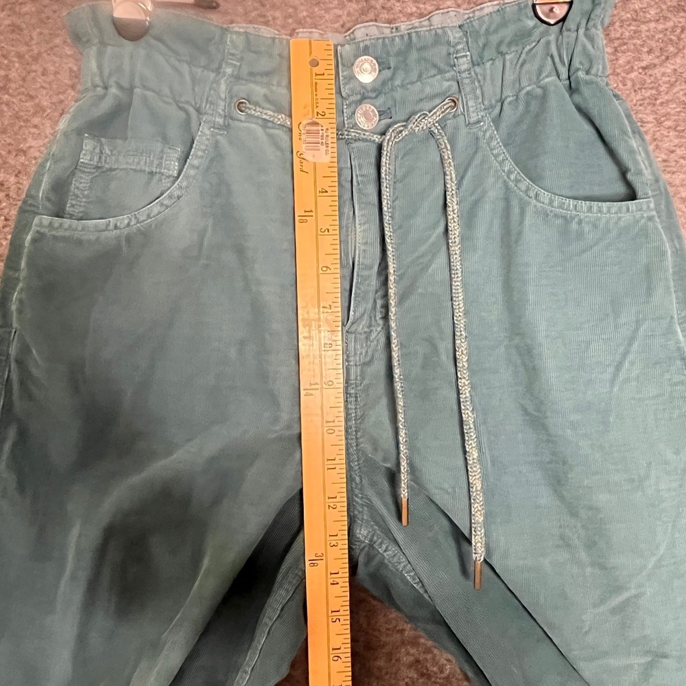 Pilcro The Coastal Wide Leg 27 Corduroy Pants Green Paperbag Waist Indie - Picture 6 of 13
